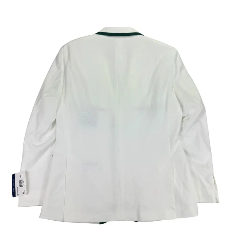 Tommy Hilfiger Mens Modern Fit Tipped Weave Sport Coat White Green 38S